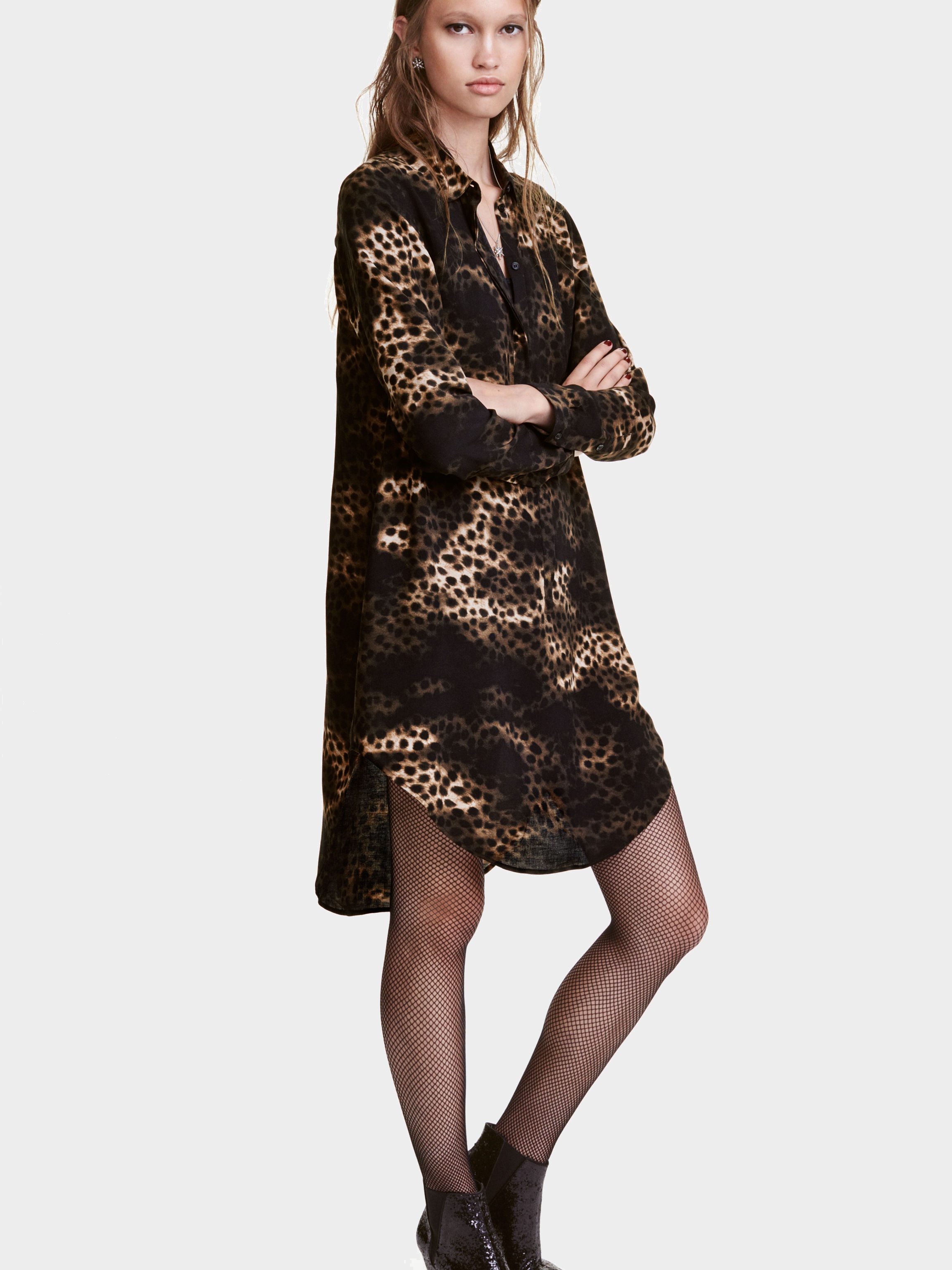 

Платье H&M 3876294-AAEI 34 Леопардовое с черным