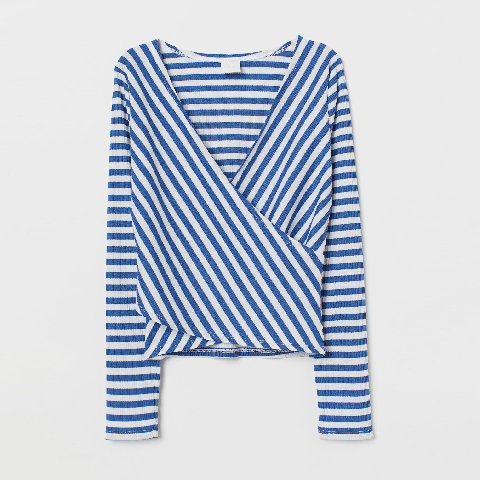 

Топ H&M 7458439-ADGG L Синий с белым