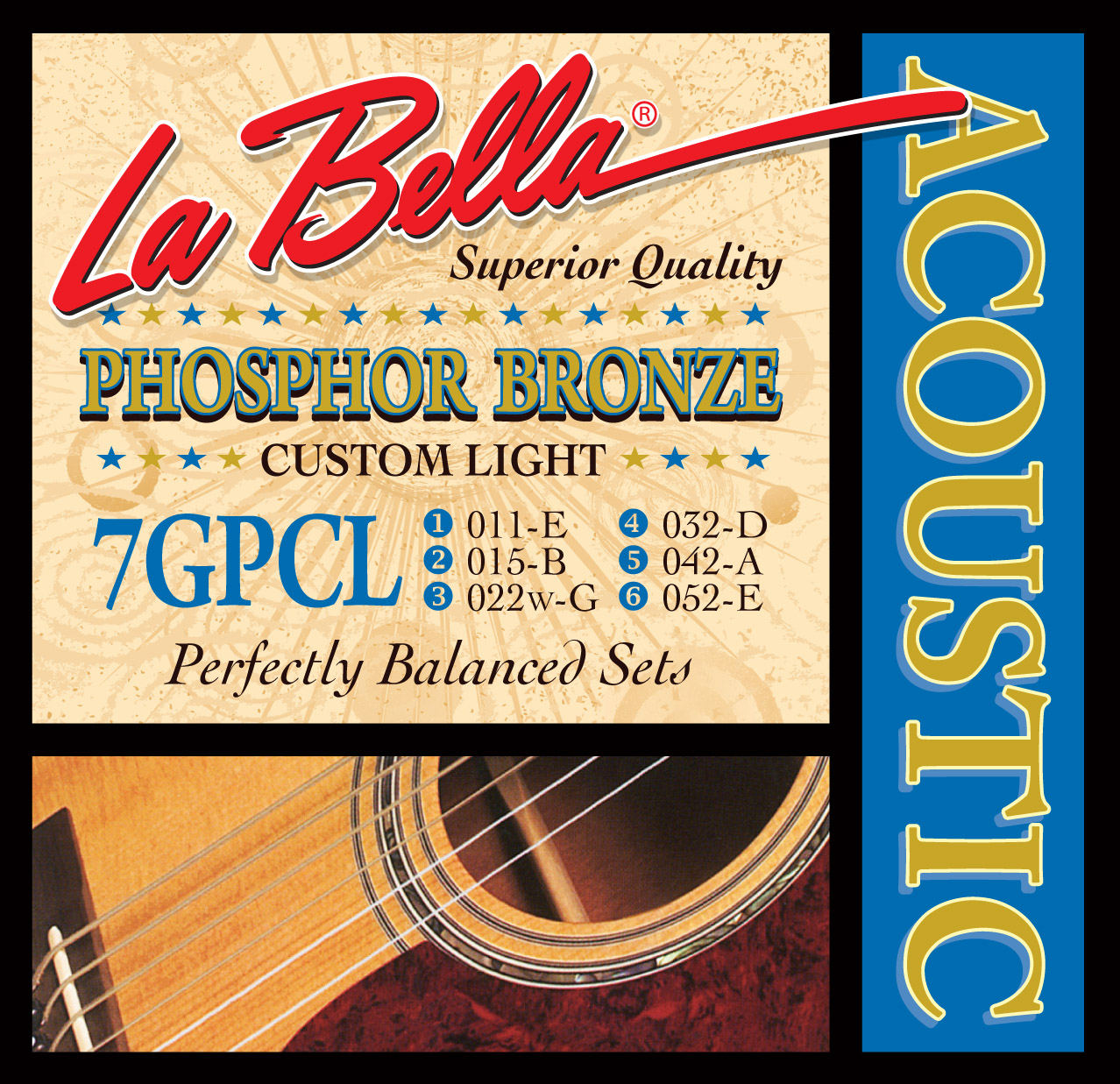 

La Bella 7GPCL Phosphor Bronze Acoustic 11-52 Custom Light