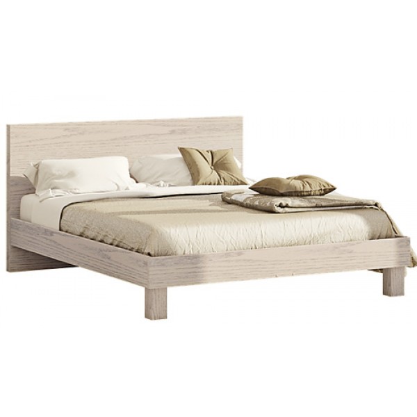 

Кровать двуспальная из ДСП Эко 1600 160x200 дуб беленый Комфорт Мебель (без матраса)