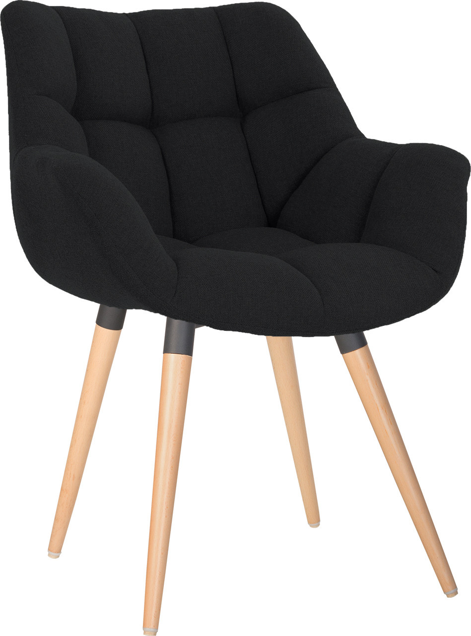

Кресло мягкое для гостиной, офиса, кабинета VENSAN plus WOOD black рама в цвете черный дерево бук/ткань KL 19 Новый стиль черный