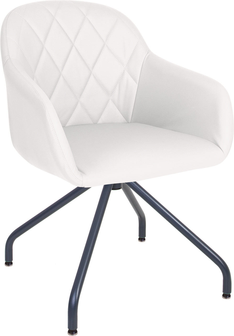 

Кресло мягкое для гостиной, офиса, кабинета WESTER 4S antr рама в цвете антрацит металл/экокожа ECO 50 Новый стиль белый