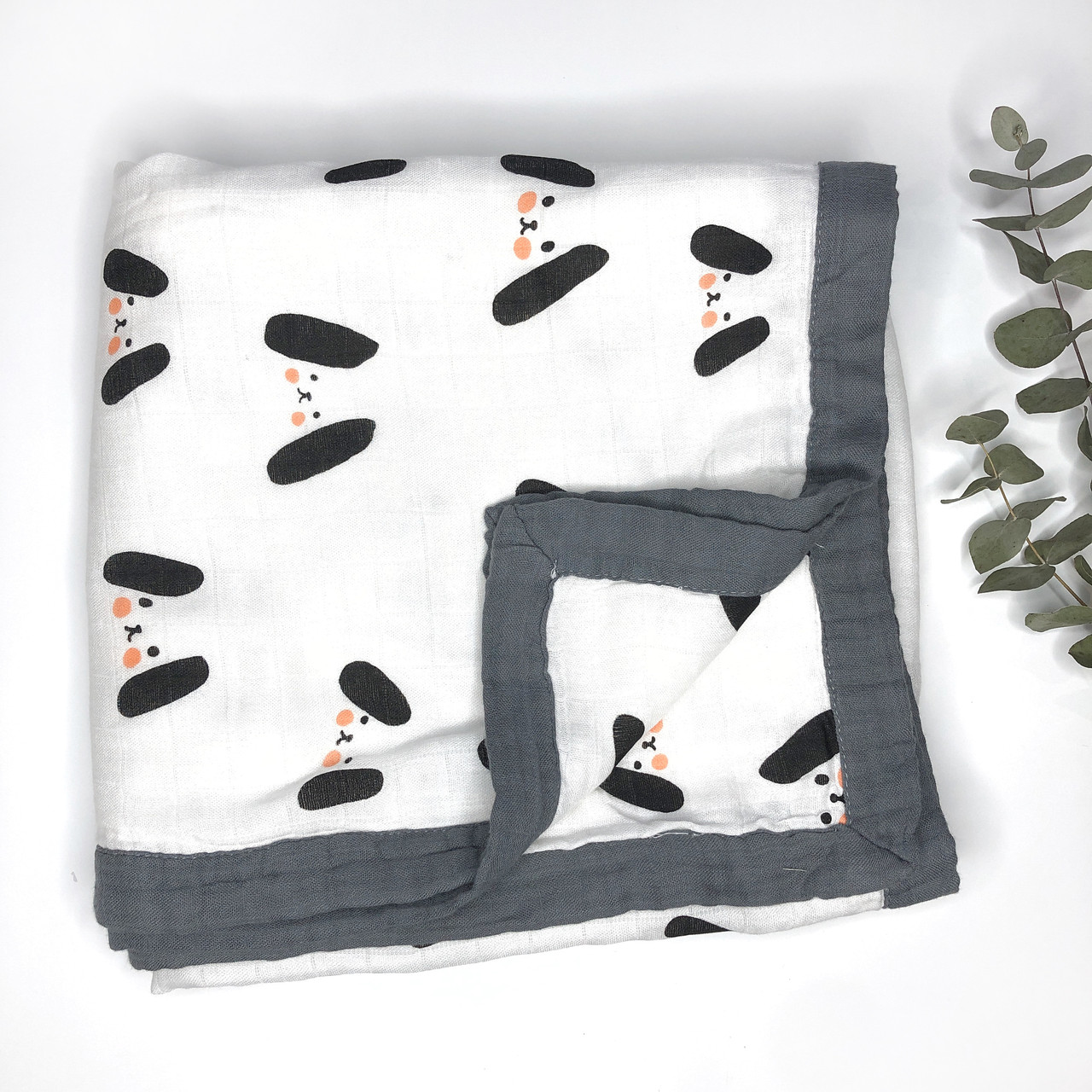 

Муслиновый плед My blanket бамбуковый муслин 4 слоя 120х120 см собачки