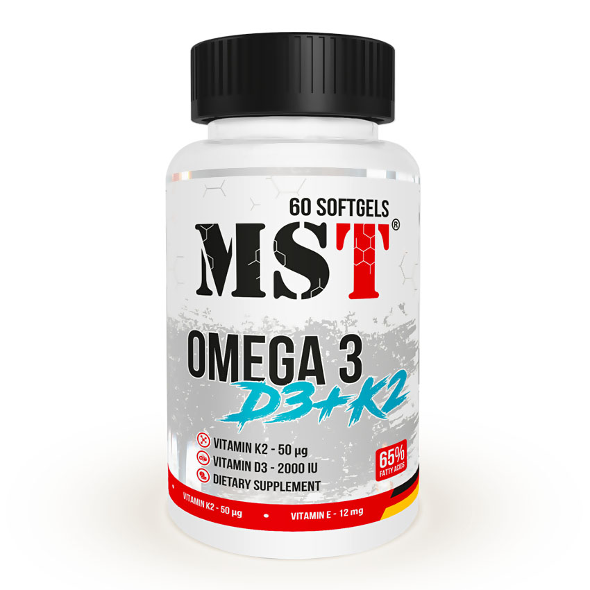 

Жирные кислоты MST Nutrition Omega 3 D3 + K2 60 капс