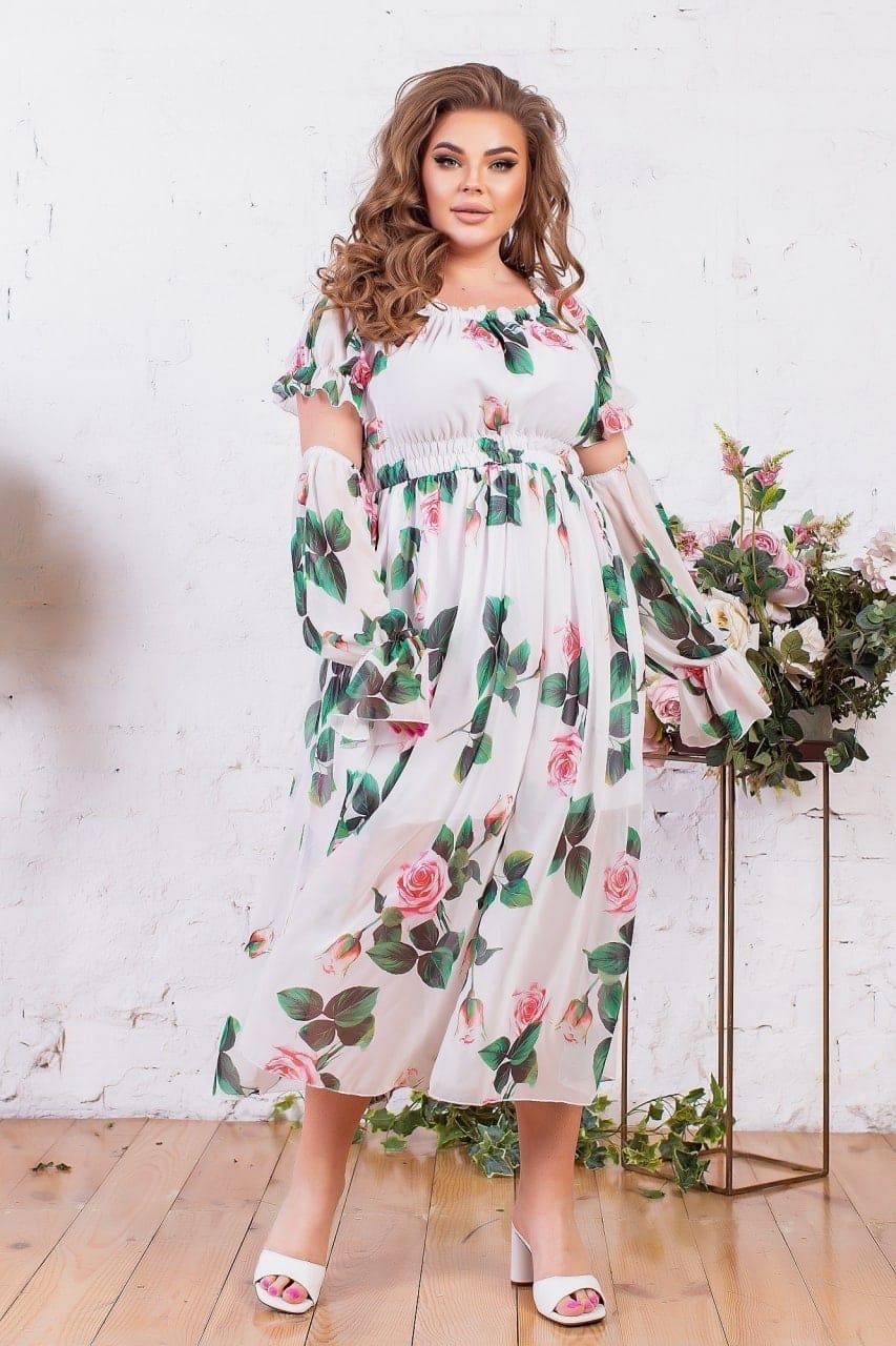 

Длинное шифоновое платье Modnicy 05481,1 56-62