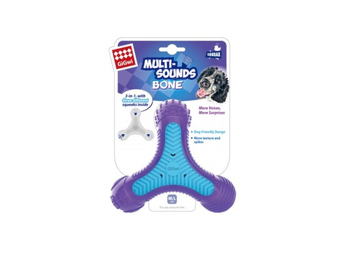 

Игрушка для собак кость мультизвуковая BRONZEDOG GIGWI MULTI SOUNDS 7 см Bronzedog BGL-BND-2535