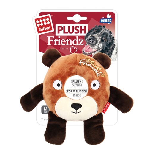 

Игрушка для собак медведь с кольцом и пищалкой BRONZEDOG GIGWI PLUSH FRIENDZ 19 см Bronzedog BGL-BND-2561