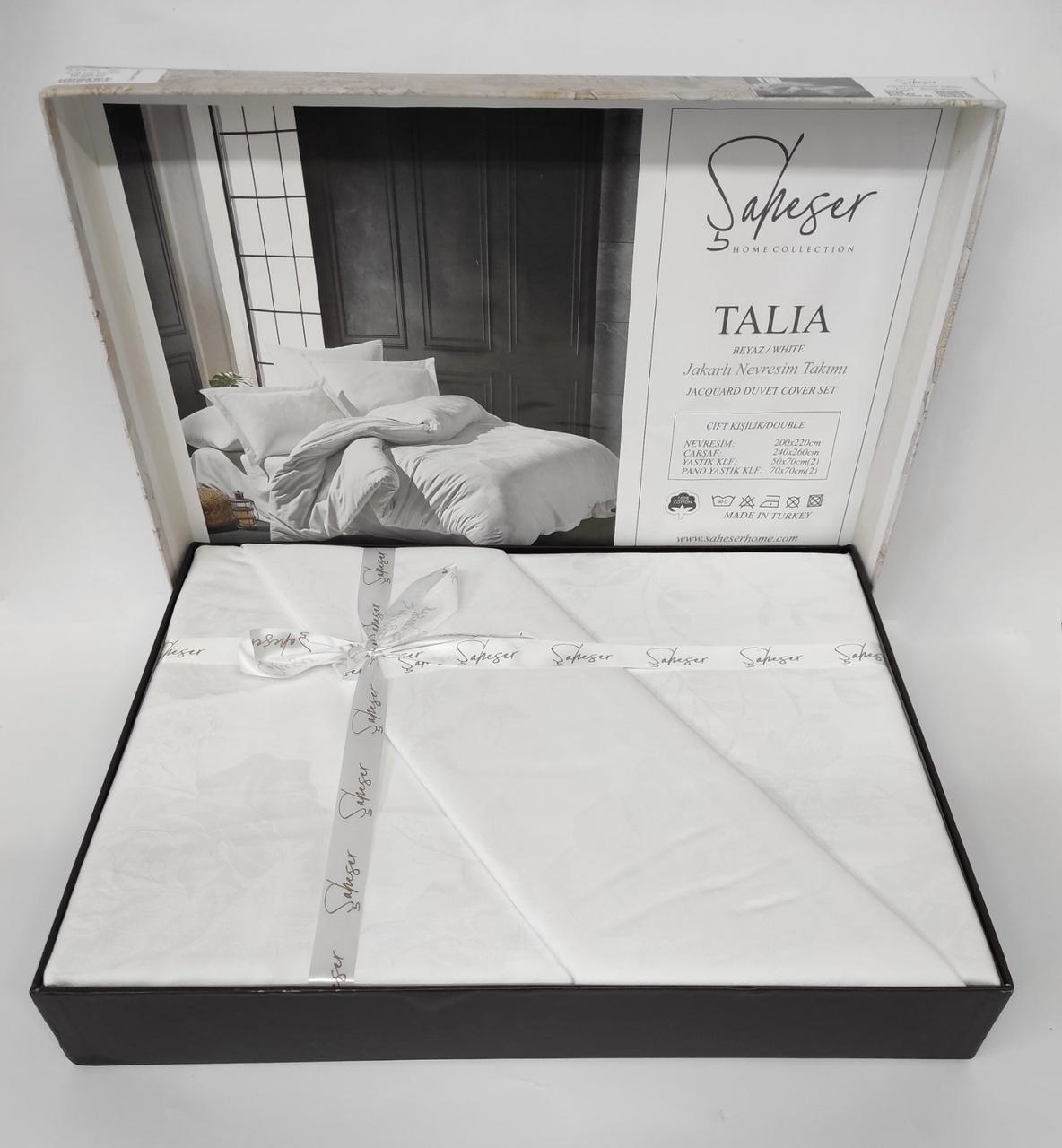 

Постельное белье Saheser Jacquard Vip Satin 200X220 Talia Beyaz/White