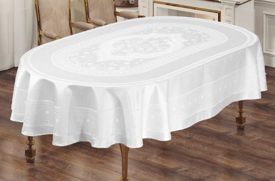 

Скатерть Sagol тефлон в коробке 160x220 ovale St-052 White