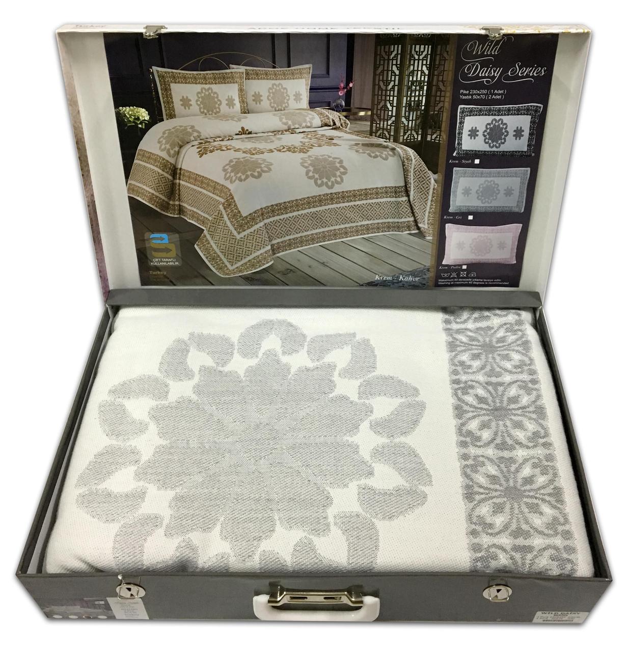 

Покрывало пике Acme Tekstil Wild Daisy Krem-Gri