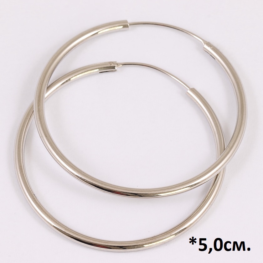 

Серьги Xuping "Кольца гладкие Родий" 5см 2900000137134