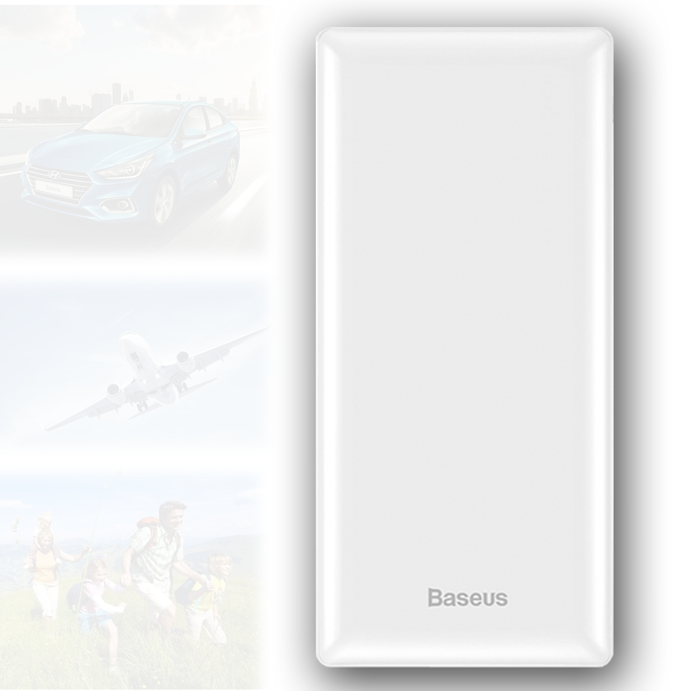 

Портативная Батарея Baseus Mini JA 3A 30000mAh УМБ Павербак для смартфона Портативное универсальное зарядное устройство для телефона гаджетов White