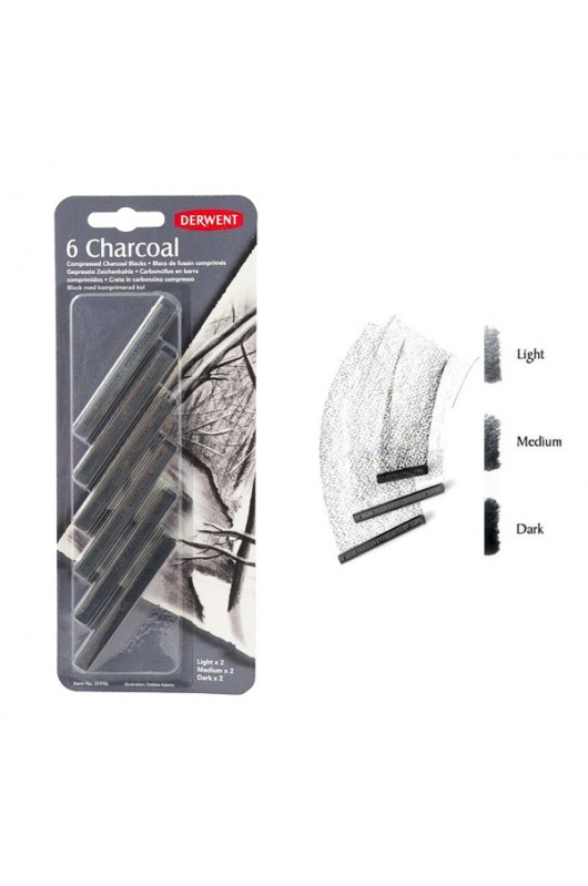 

Уголь Compressed Charcoal Derwent 6шт.