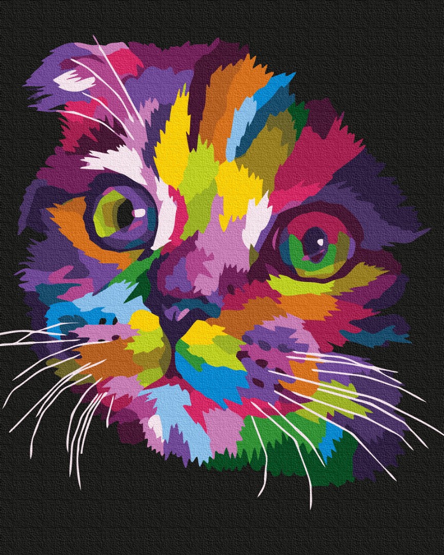 Картина по номерам Радужный кот
