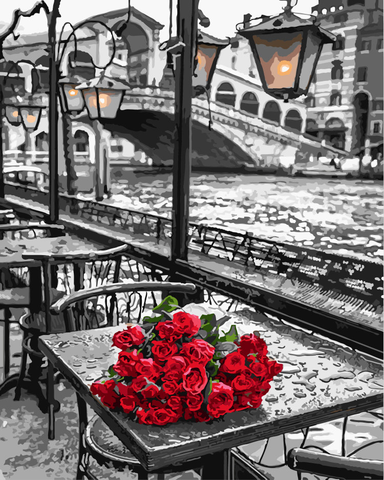 

Картина по номерам «Розы под дождём» Premium, цветной холст(PGX9754)