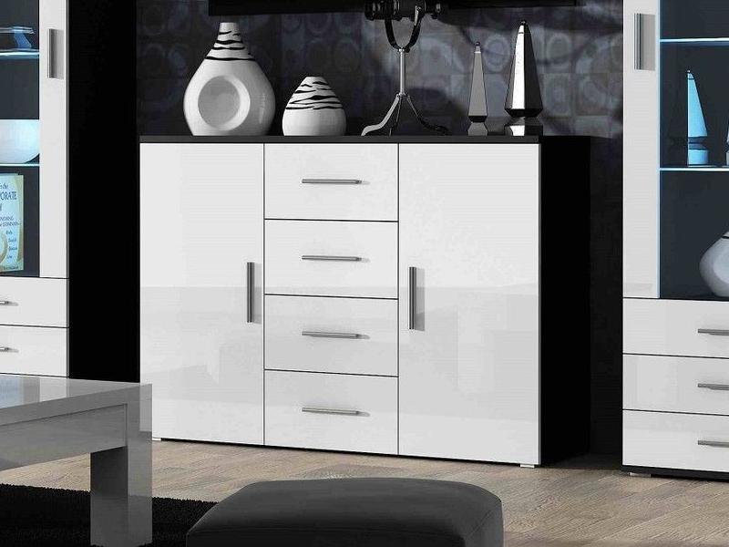 

Комод Soho-Uni S8 Cama Черный матовый + Белый глянец