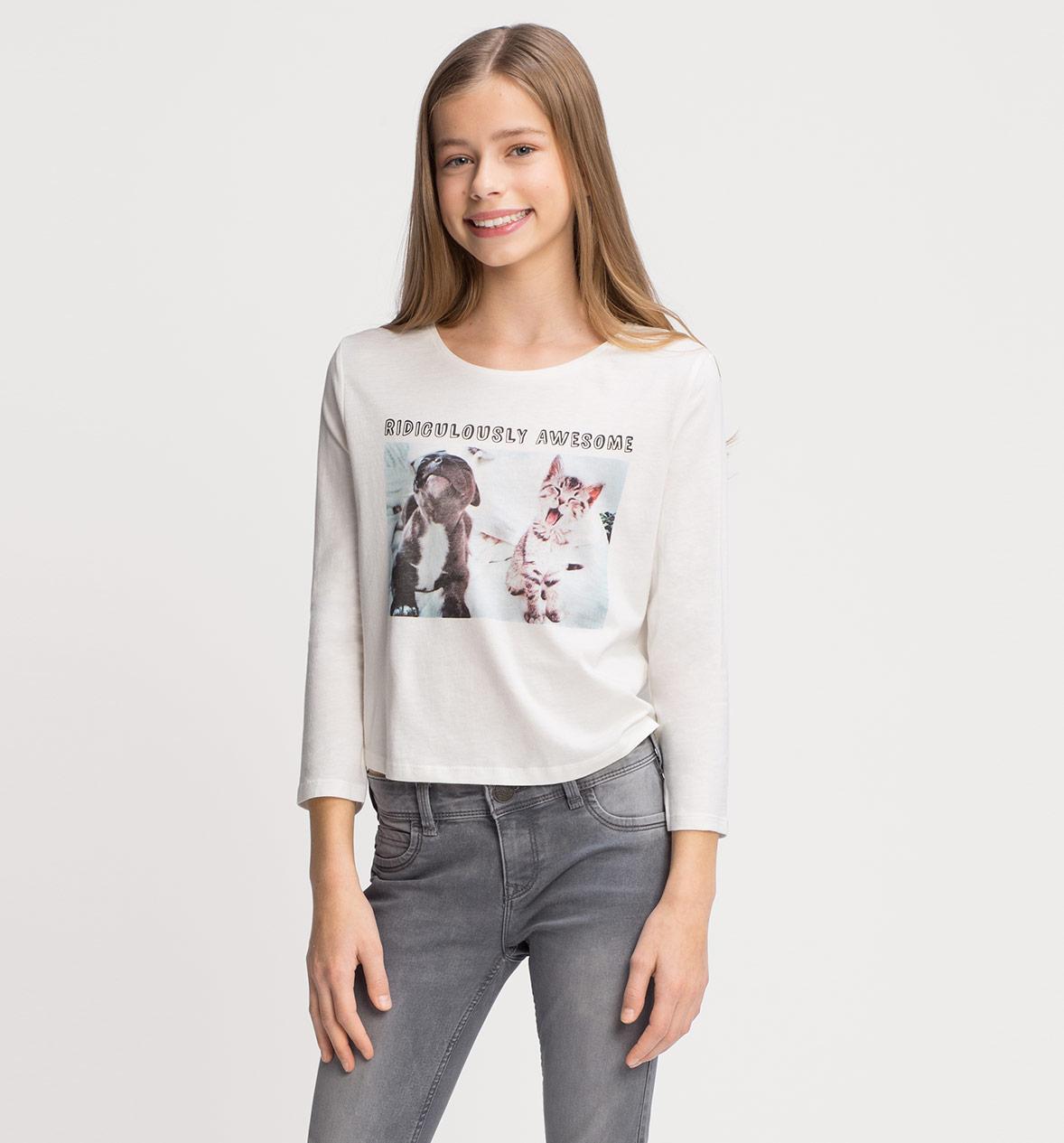 

Футболка с длинными рукавами С&A 146-152 Белая