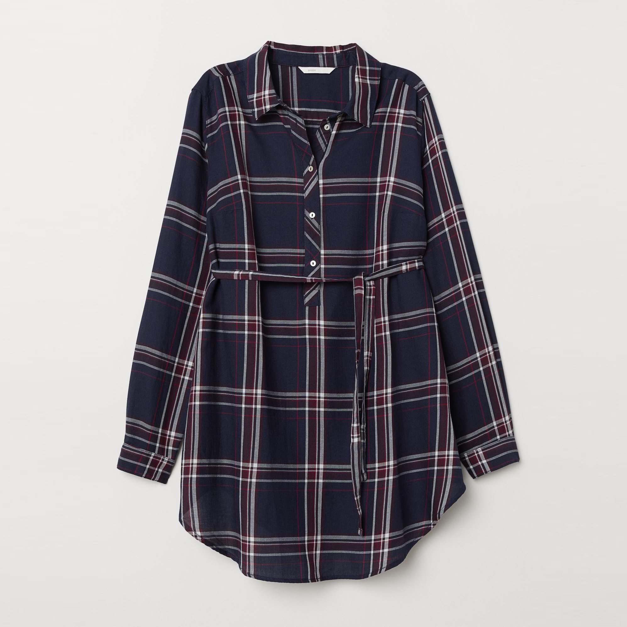 

Блузка для кормящих H&M 5615428-AEIB XL Темно-синяя с бордовым и белым