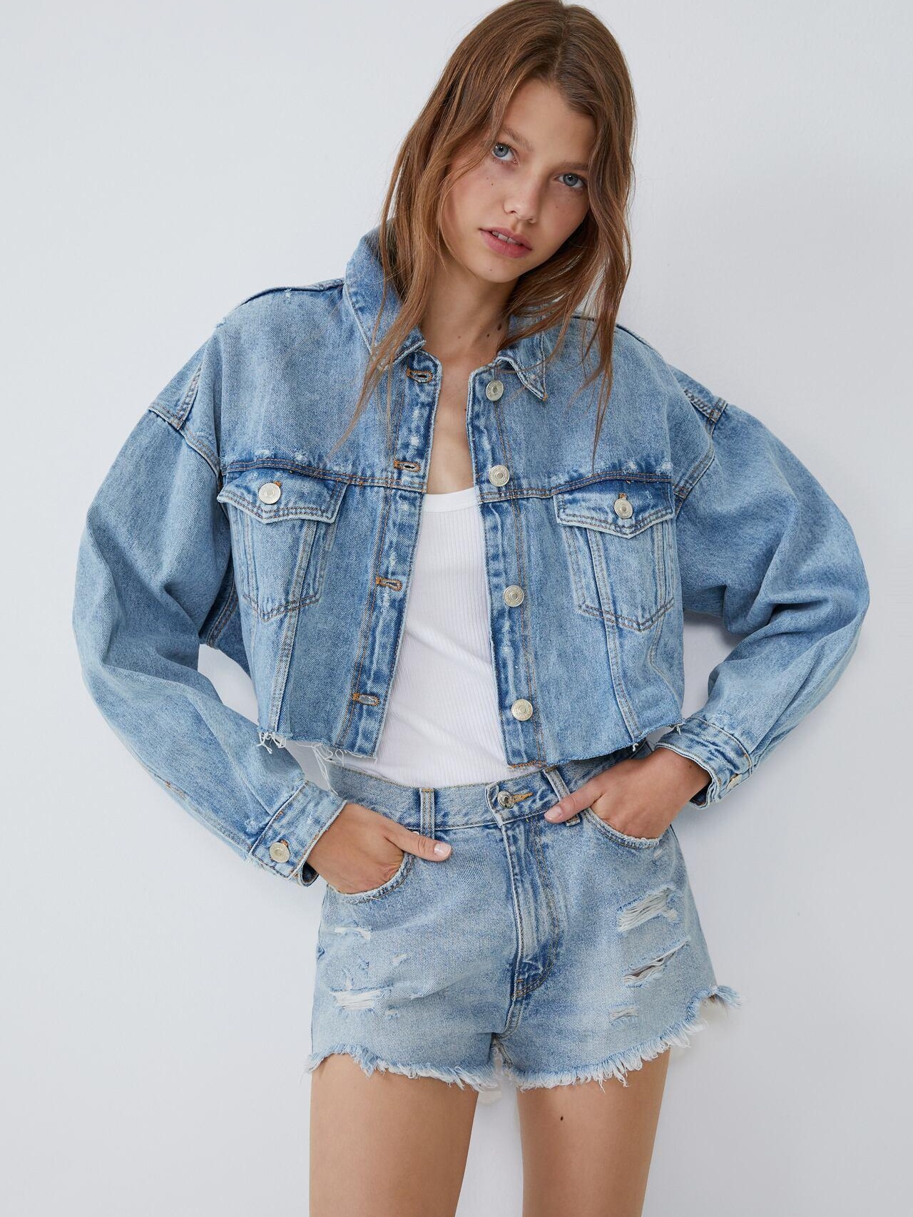 

Джинсовая куртка Zara 3643/529/400-ACXD XL Синяя