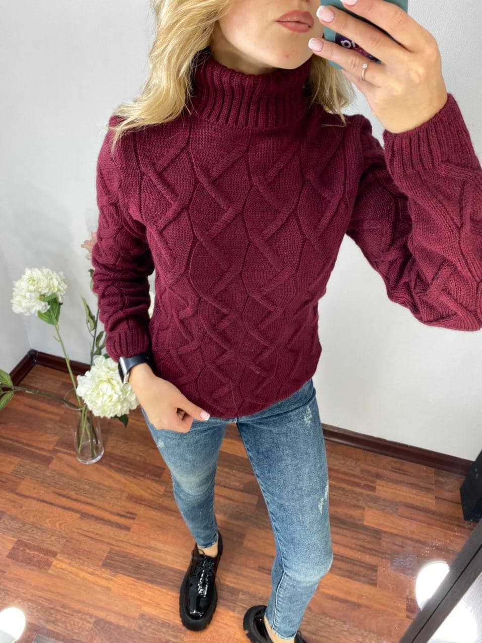 

Fashions • Теплый свитер Зигзаг Fashions 42-48 бордовый (А3166-нс)