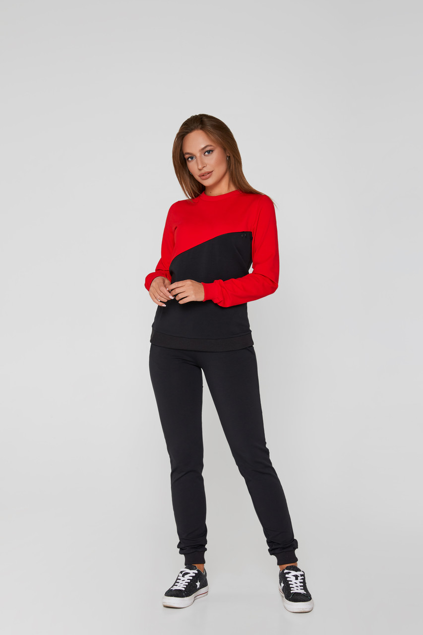 

Хлопковый костюм для кормящих Lullababe Lyon L Черный с красный