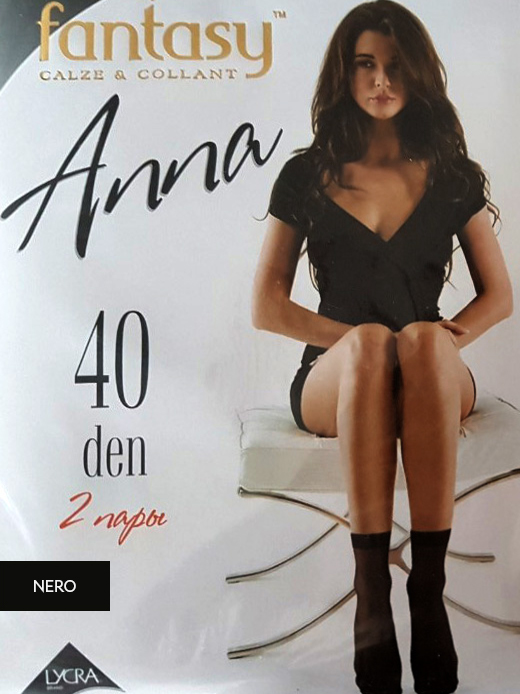 

Носки Fantasy Anna  Den - 2 пары Nero, Носки Fantasy Anna 40 Den 35-41 2 пары Nero