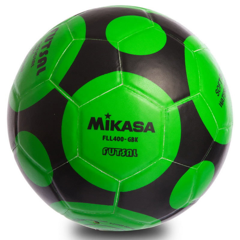 

М'яч футзальний для футболу MIKASA Тренувальний 4 розмір Клеєний Зелено-чорний (FLL400)