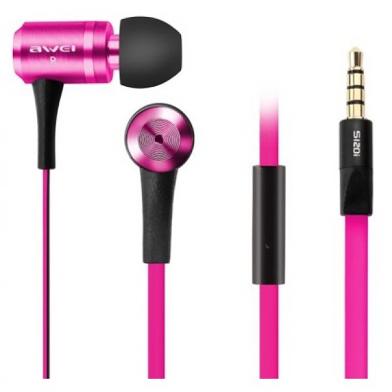 

Наушники гарнитура вакуумные Awei ES120i Pink