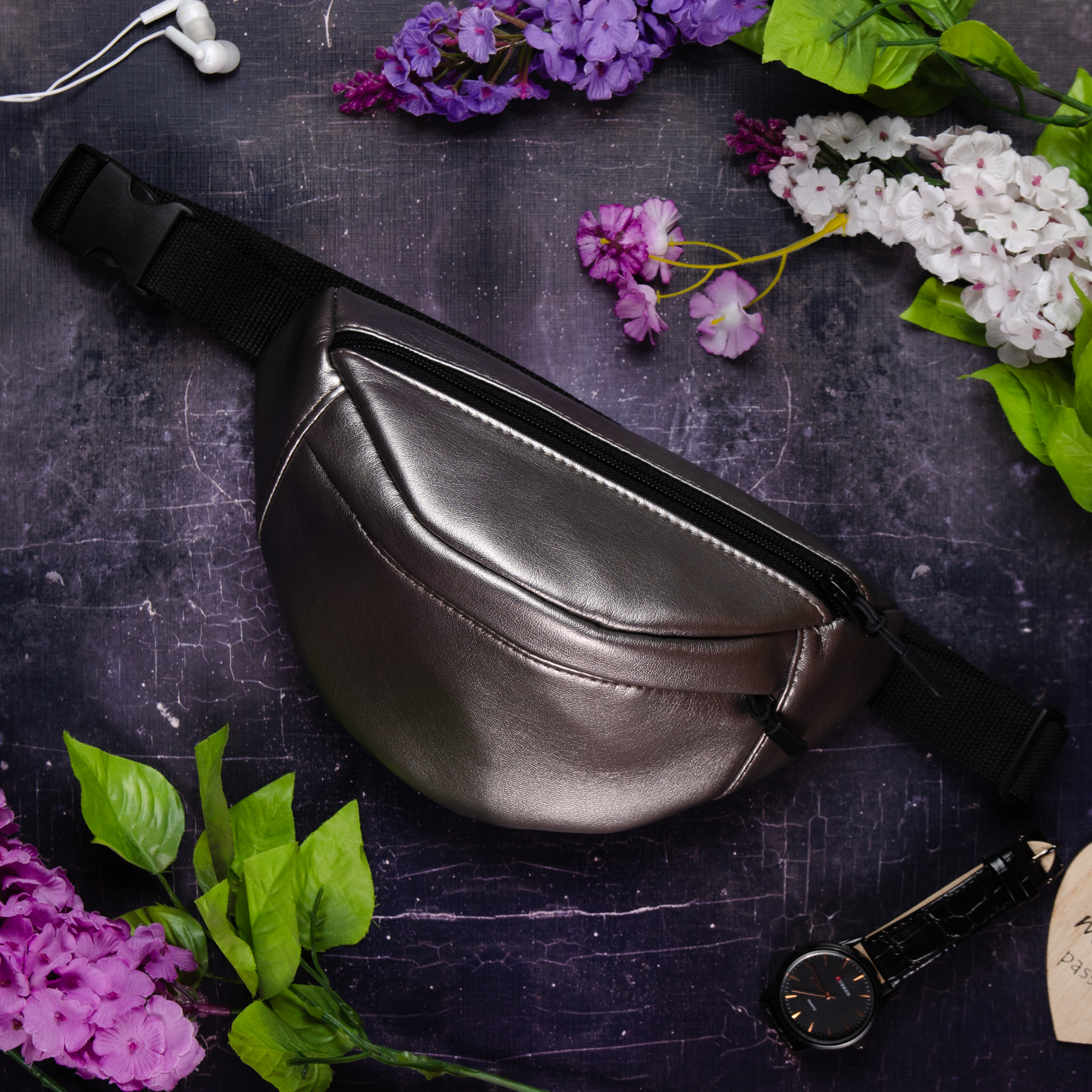 

Сумка на пояс бананка Sambag Marina MSG металік