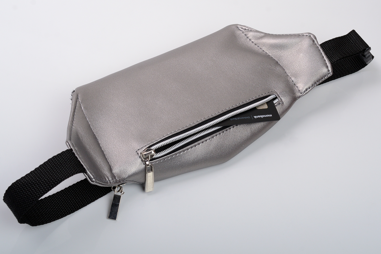 

Сумка на пояс бананка Sambag Tirso MSSP silver dark з паєтками