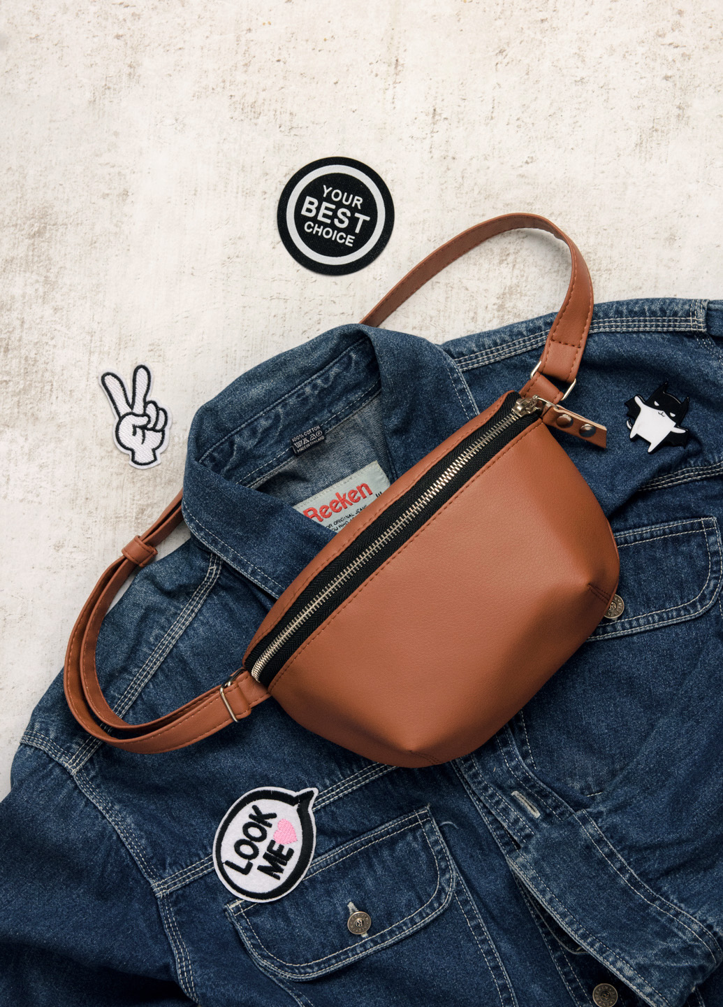 

Сумка на пояс бананка Sambag Polo SQO коричневий