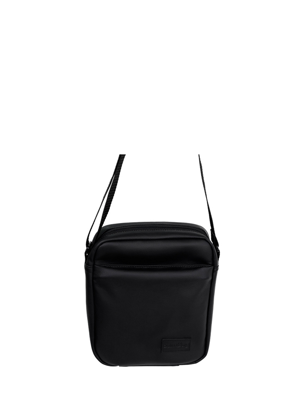 

Сумка месенджер чорна з екошкіри, Sambag