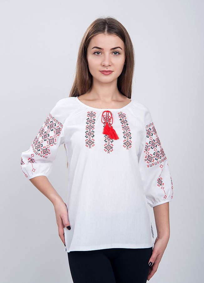 

Вышиванка Vyshyvanka  Белая 0039р.3/4, Вышиванка Vyshyvanka 48 Белая 0039р.3/4