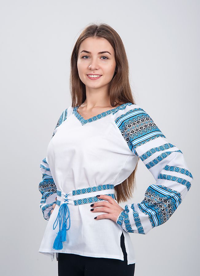 

Вышиванка с поясом Vyshyvanka "Домотканое полотно"  Сине-белая 0027, Вышиванка с поясом Vyshyvanka "Домотканое полотно" 52 Сине-белая 0027