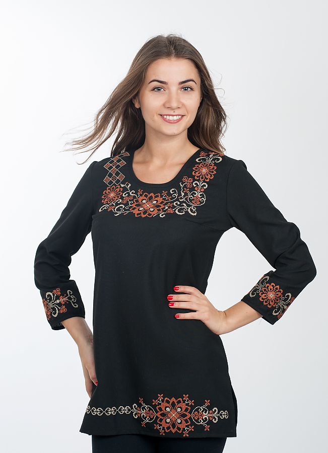 

Туника вышиванка Vyshyvanka 50 Черная 4105