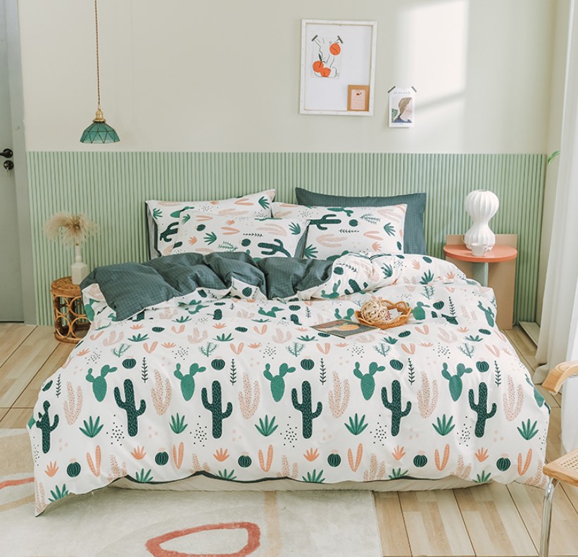 

Комплект постельного белья Green cacti (полуторный) Berni Home Зеленый