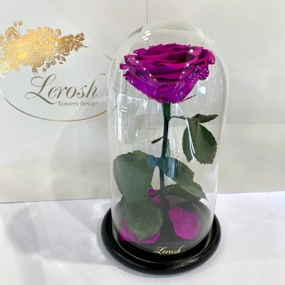 

Фиолетовая роза в колбе Lerosh - Premium 27 см (SKL15-279582)