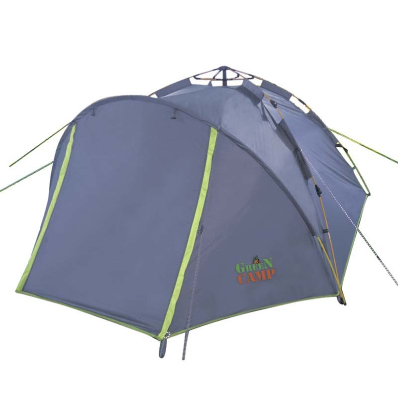 

Палатка 4-х месная двухслойная Green Camp 900, автомат , серая , с тамбуром