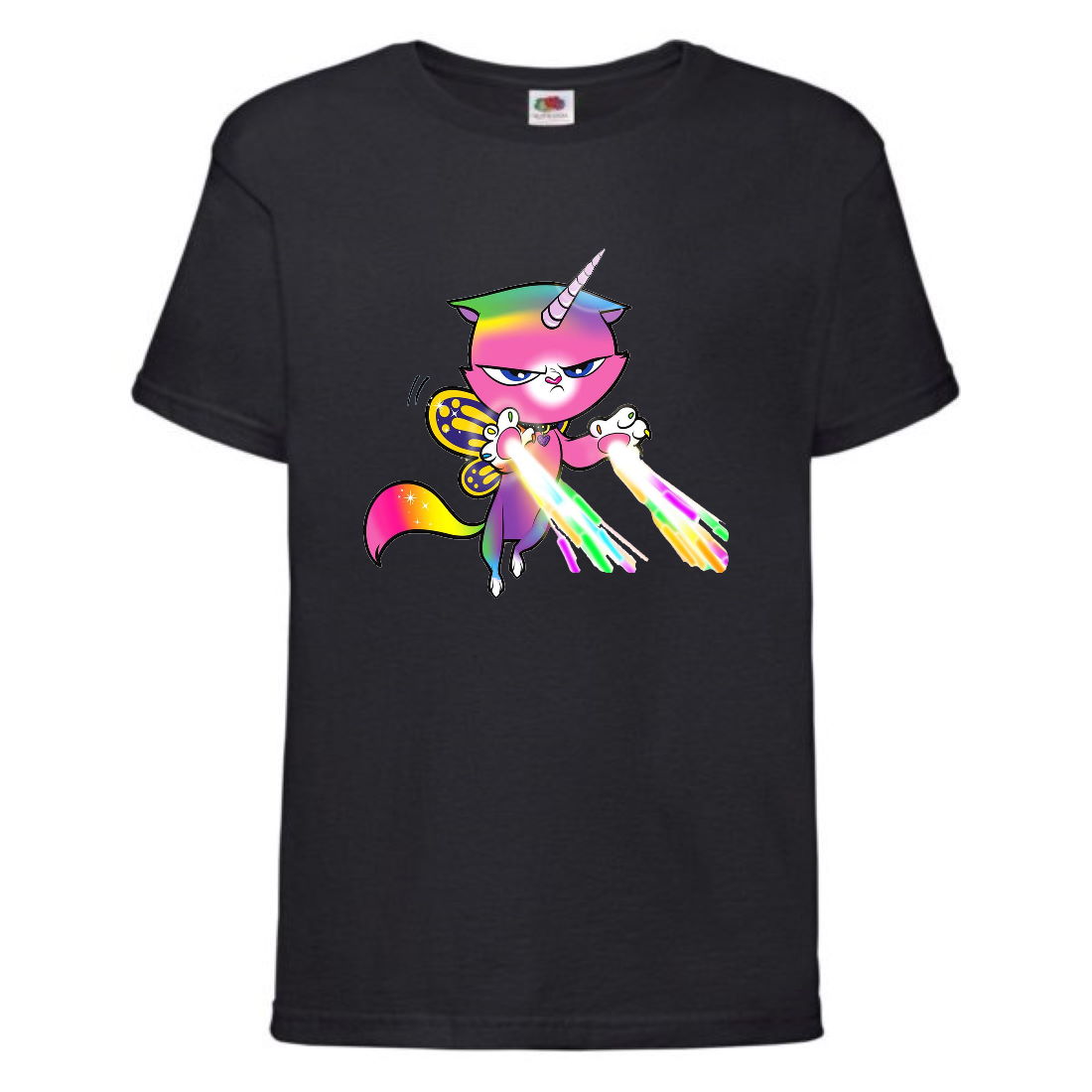 

Футболка детская Радужная Кошка 002 (Rainbow Cat) черная (RNC blc 002) 152 см
