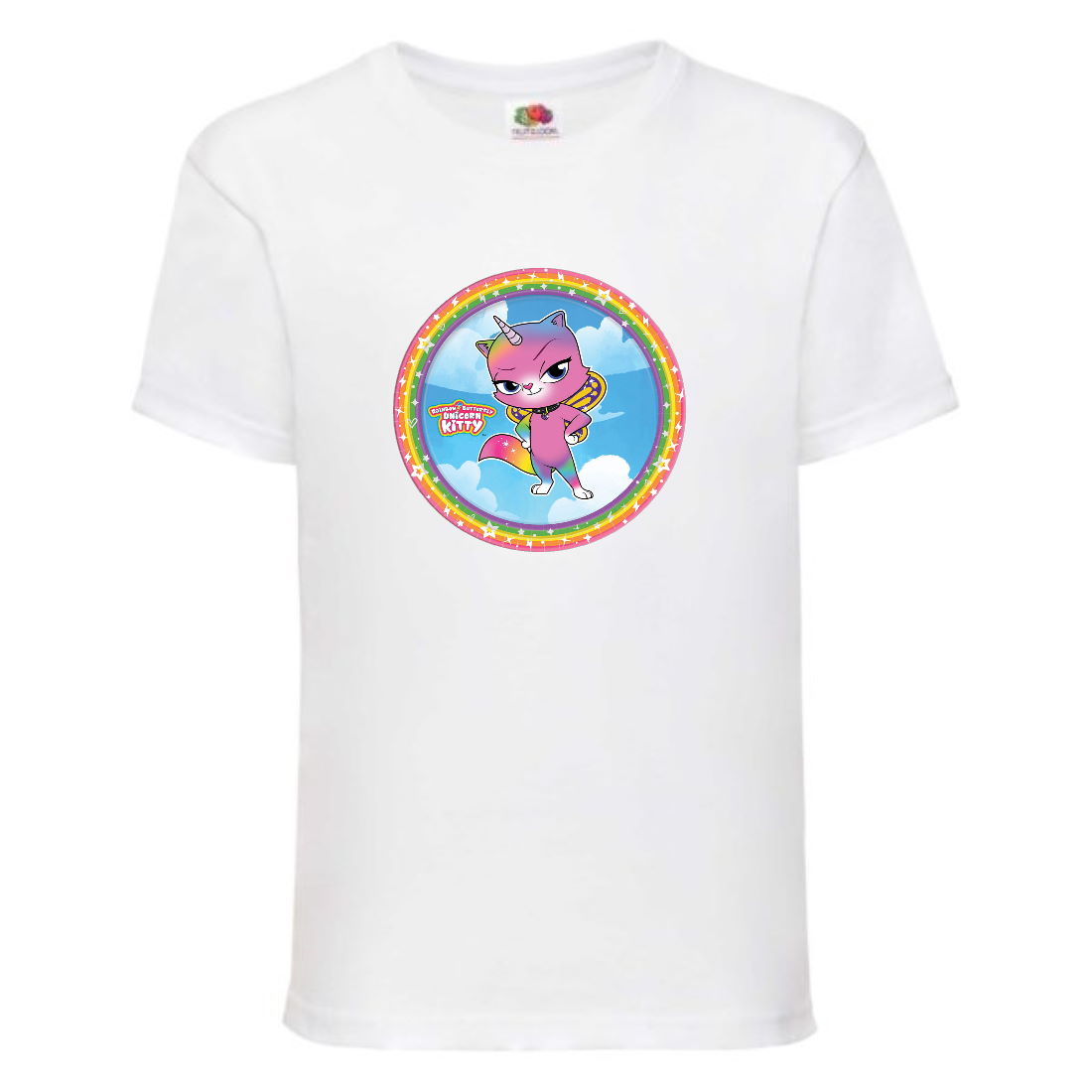 

Футболка детская Радужная Кошка 003 (Rainbow Cat) белая (RNC wh 003) 128 см
