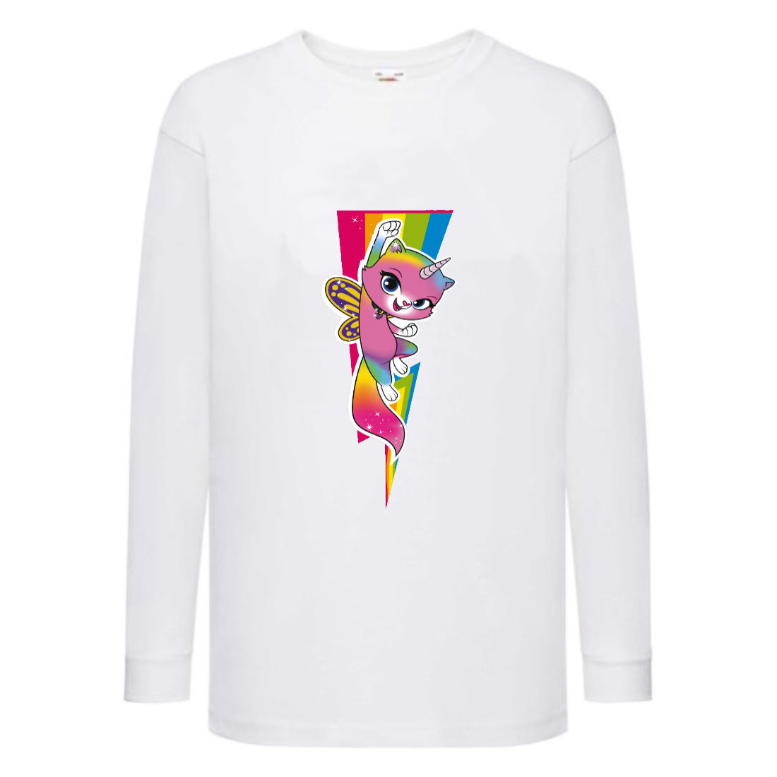 

Лонгслив реглан Радужная Кошка 004 (Rainbow Cat) белый (RNC wh 004) 140 см