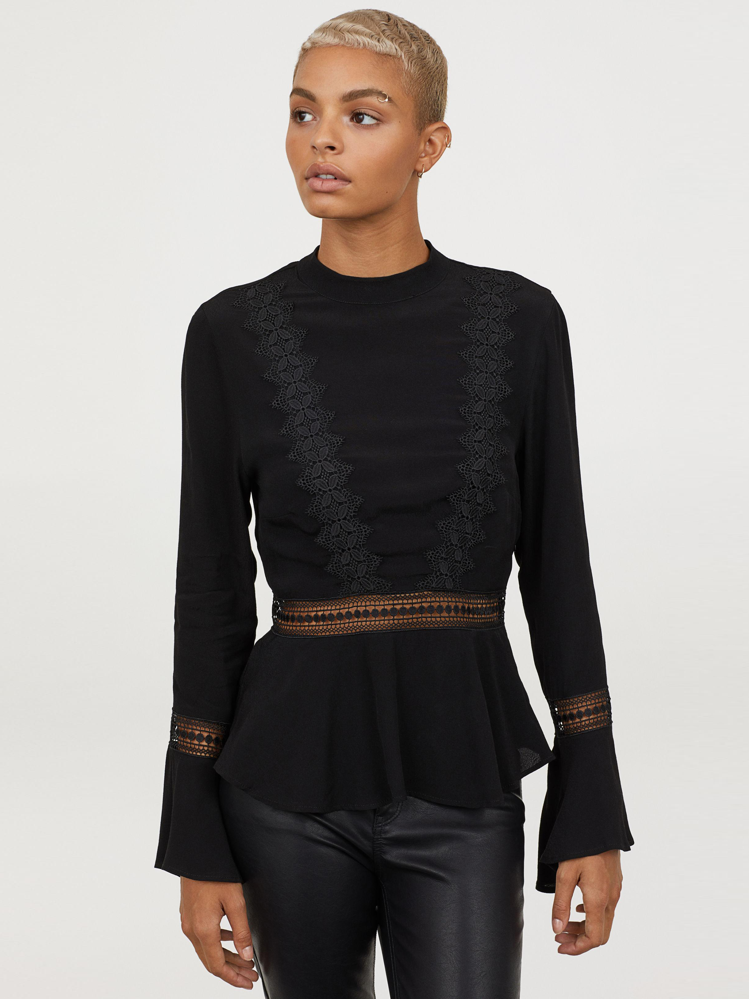 

Блузка H&M 0685150-8  Черная, Блузка H&M 0685150-8 32 Черная