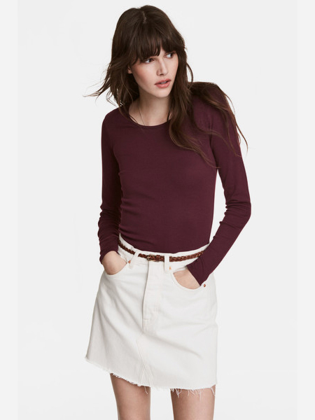 

Лонгслив H&M 0516000-0 M Бордовый