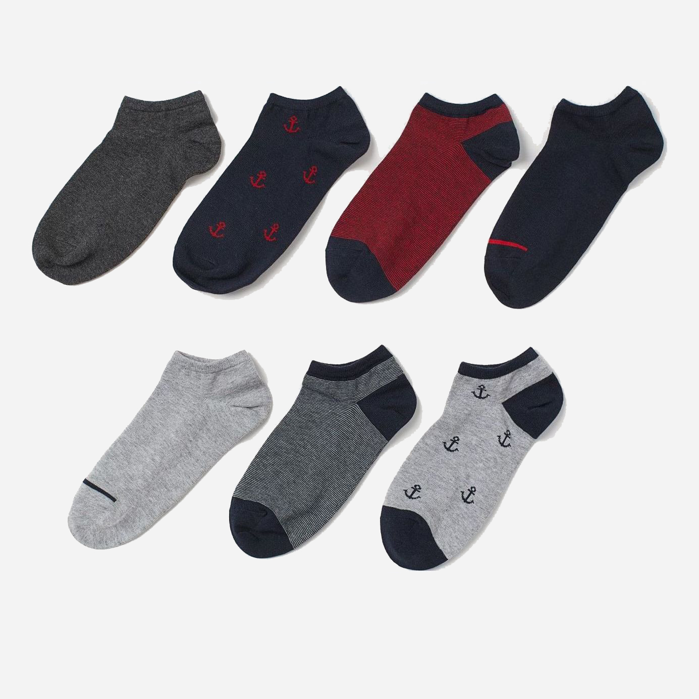 

Носки H&M 5774250sm 40-42 7 пар Сине-серые с рисунком
