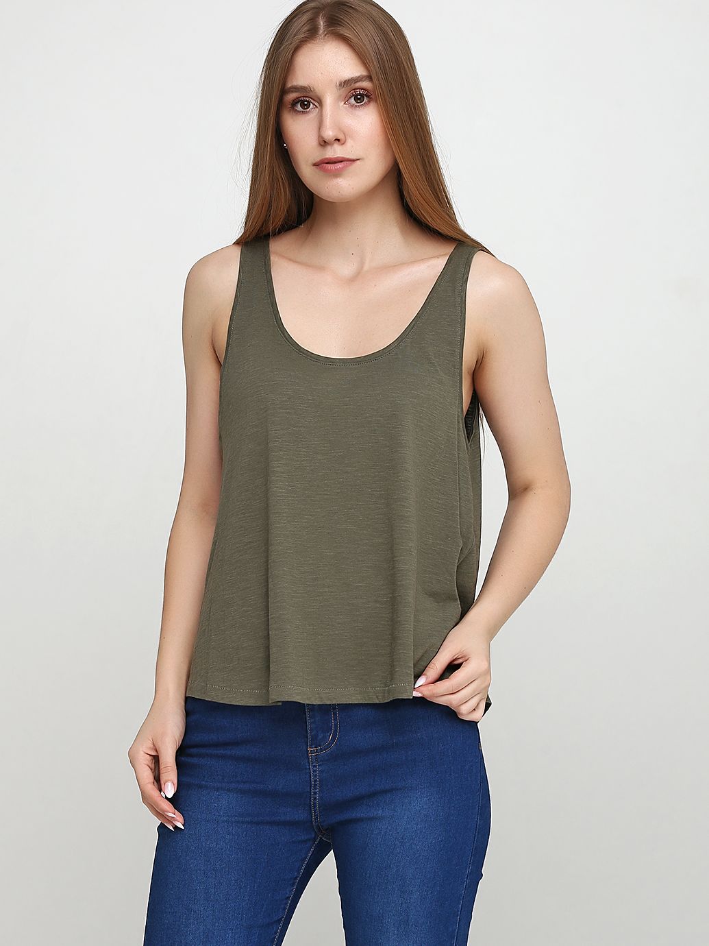 

Майка H& 0218354_01  Хаки, Майка H&M 0218354_01 M Хаки