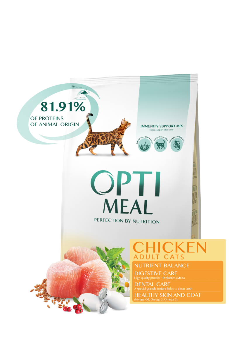 

Сухой корм для котов Optimeal с курицей 4 кг
