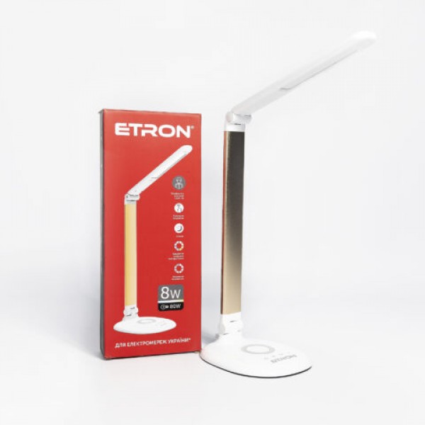

Умная настольная легкая светодиодная лампа ETRON Desk Lamp 8W со встроенным светорегулятором Gold-White (1000000660)
