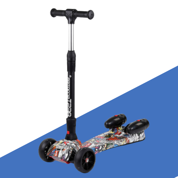 

Самокат детский трехколесный от 2 лет складной с дымом и турбиной Best Scooter Разноцветный (100067)