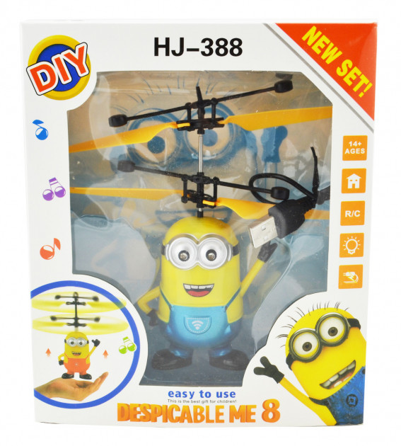 

Интерактивная игрушка DIY летающий миньон HJ-388 для детей вертолёт+пульт