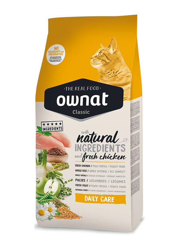 

Сухой корм Ownat Classic Daily Care (Cat) для взрослых кошек с Курицей, 4 кг